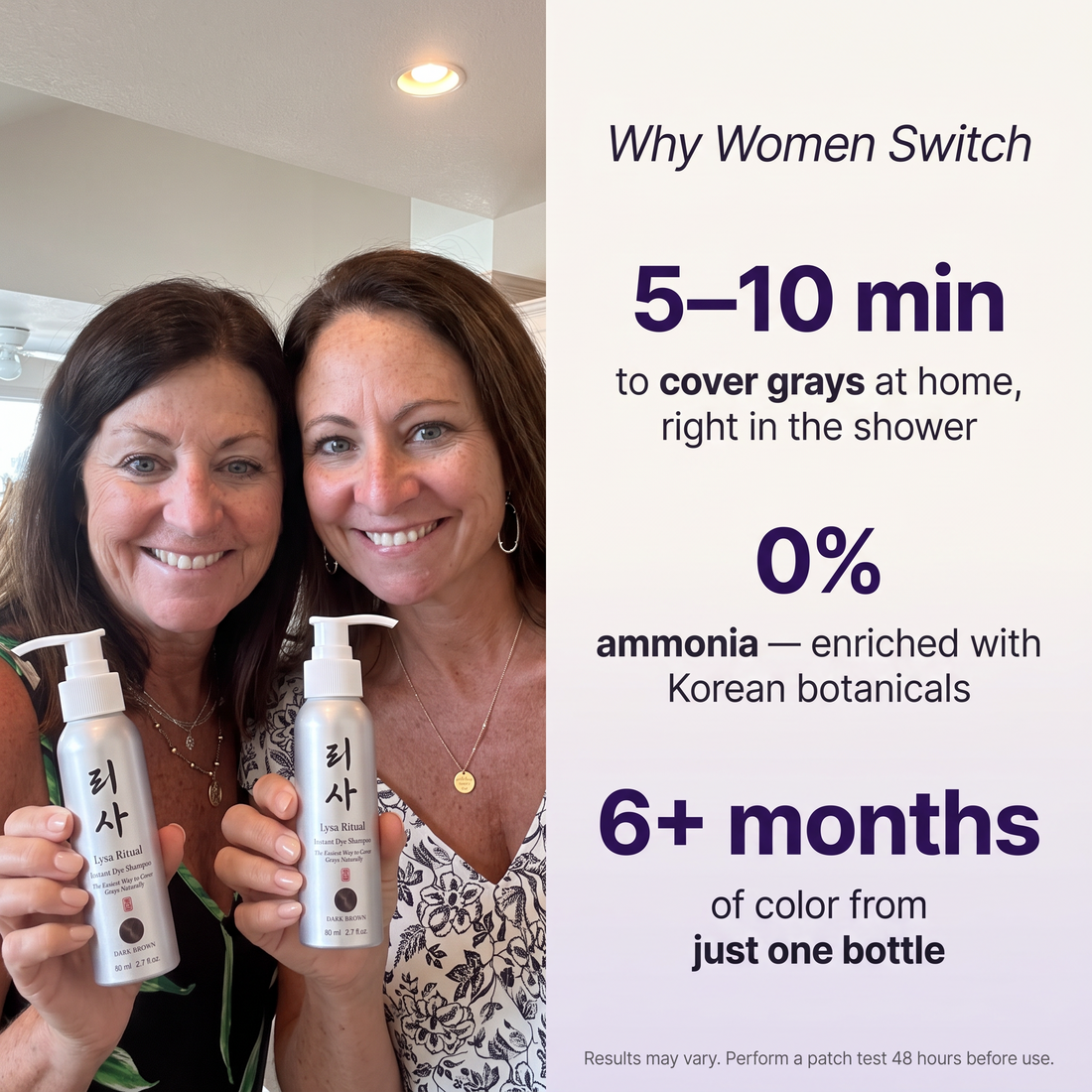 Instant Dye Shampoo – Erases grays in just 5 minutes