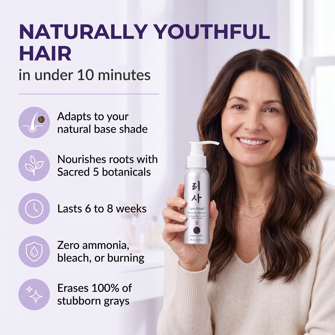 Instant Dye Shampoo – Erases grays in just 5 minutes